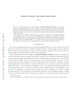 Protein Folding: The Gibbs Free Energy