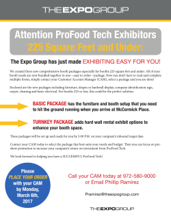 Attention ProFood Tech Exhibitors 225 Square Feet and Under: