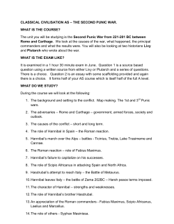 CLASSICAL CIVILISATION AS &ndash; THE SECOND PUNIC WAR. WHAT