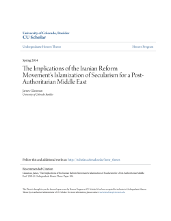 The Implications of the Iranian Reform Movement`s