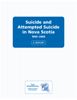 Suicide and Attempted Suicide in Nova Scotia