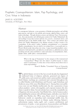Prophetic Cosmopolitanism: Islam, Pop Psychology, and Civic Virtue