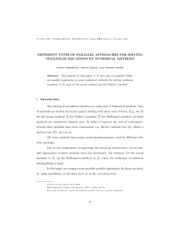 DIFFERENT TYPES OF PARALLEL APPROACHES FOR SOLVING