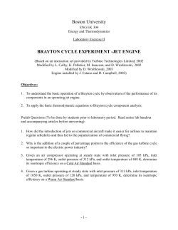 Boston University BRAYTON CYCLE EXPERIMENT