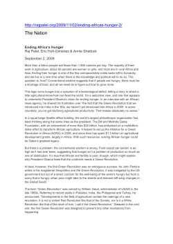 Access September 2009 The Nation Raj Patel on Gates Foundation