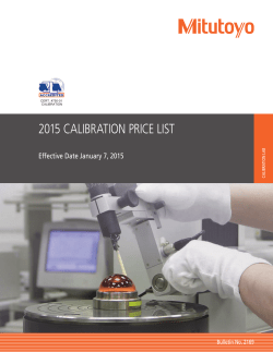2015 calibration price list