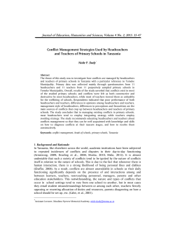 Conflict Management Strategies Used by Headteachers and