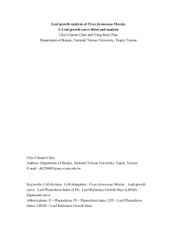 Leaf growth analysis of Ficus formosana Maxim. I. Leaf
