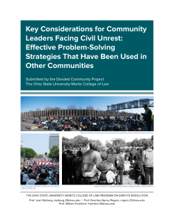 Key Considerations for Community Leaders Facing Civil Unrest