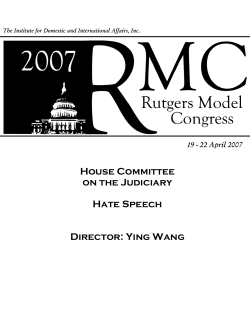 House Committee on the Judiciary Hate Speech Director: Ying Wang