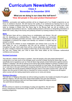 Curriculum Newsletter - Bramham Primary School