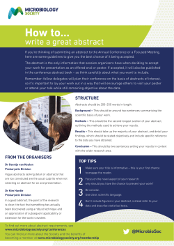 How to... write a great abstract