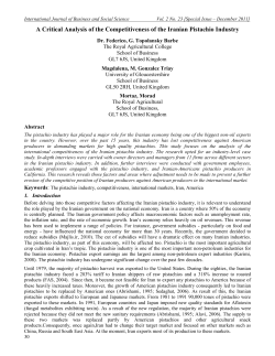 A Critical Analysis of the Competitiveness of the Iranian Pistachio