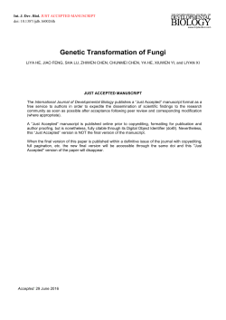 Genetic Transformation of Fungi - The International Journal of