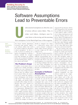 Software Assumptions Lead to Preventable Errors