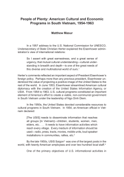 American Cultural and Economic Programs in South Vietnam, 1954