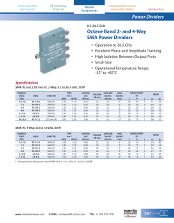 Power Dividers Octave Band 2- and 4