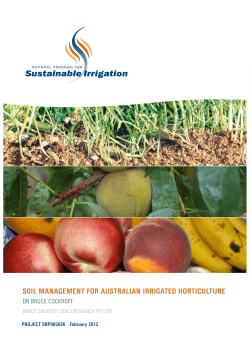 Soil management for auStralian irrigated horticulture