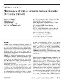 Measurement of cortisol in human hair as a biomarker of systemic