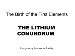 the lithium conundrum - Abergavenny Astronomy Society