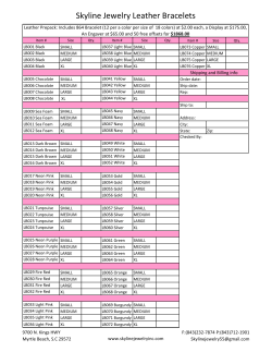 Leather Bracelets Order Form