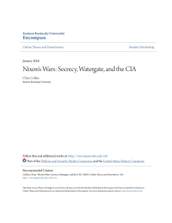 Nixon`s Wars: Secrecy, Watergate, and the CIA - Encompass
