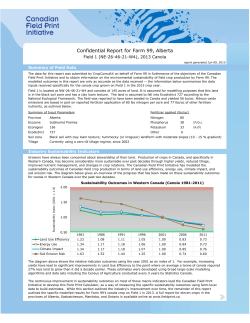 Sample Report - Canadian Field Print Initiative