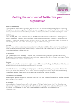 Getting the most out of Twitter for your organisation