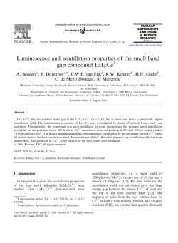 Luminescence and scintillation properties of the small band gap
