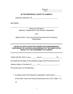 I, , MAKE OATH AND SAY AS FOLLOWS: