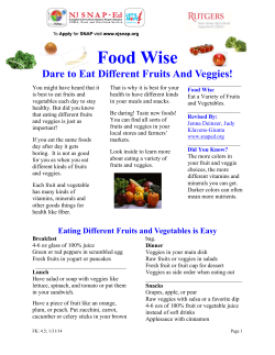 Dare to Eat Different Veggies and Fruits - NJ SNAP-Ed