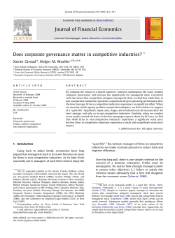 Does corporate governance matter in competitive industries?