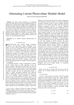 Alternating Current Photovoltaic Module Model