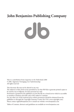 John Benjamins Publishing Company