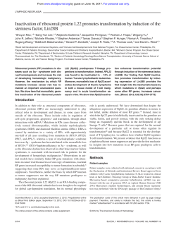 Inactivation of ribosomal protein L22 promotes transformation by