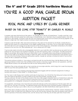 You`re a Good Man, Charlie Brown Audition Packet