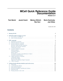MCell Quick Reference Guide Documentation