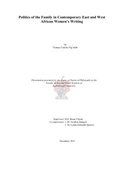 Politics of the Family in Contemporary East and West African