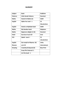 BOOK LIST - dcm presidency