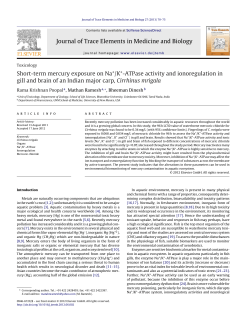 Journal of Trace Elements in Medicine and Biology Short