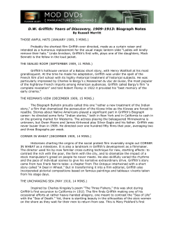 DW Griffith: Years of Discovery, 1909-1913
