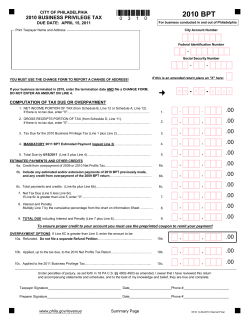 Department of Revenue | Homepage | phila.gov