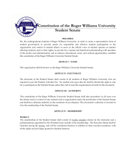 Constitution of the Roger Williams University Student Senate