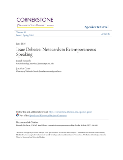 Issue Debates: Notecards in Extemporaneous Speaking