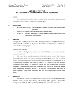 method of test for relative density and absorption of fine aggregate