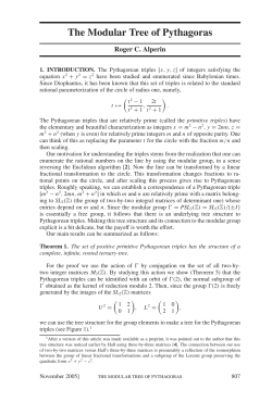 The Modular Tree of Pythagoras - Math Department