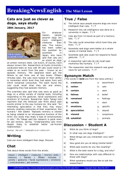 Cats - Breaking News English