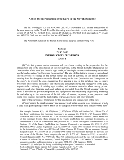 Act on the Introduction of the Euro in the Slovak Republic