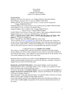 1 SYLLABUS HUMS 620 Graduate Liberal Studies January 2011