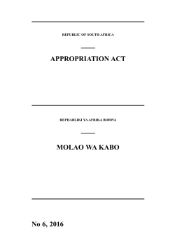 Appropriation Act (Act No 6 of 2016)